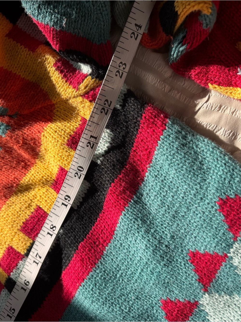 Multicolor Patterned Button-Up Sweater Cardigan 1X - Picture 5 of 8